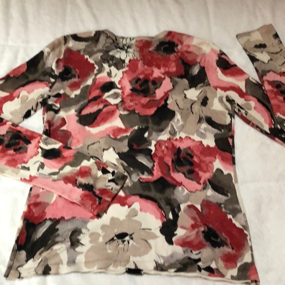 Anne Klein Floral snap closure cardigan sweater - Picture 5 of 5